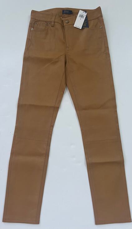 Polo Ralph Lauren Denim - Polo Ralph Lauren Women's Lambskin Leather Legging Jeans Pants Brown Size 4 $998
